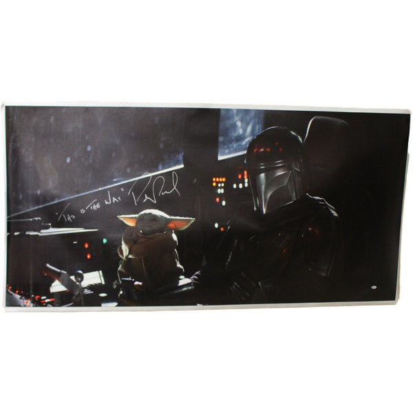 Pedro Pascal Autographed Mandalorian 36x48 Canvas This is The Way Beckett 56604