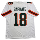 Autographed/Signed Cooper Barkate Miami White College Jersey BAS COA