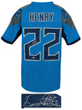 Derrick Henry (TITANS) Signed Light Blue Custom Football Jersey - (Beckett COA)