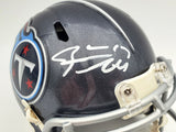 RYAN TANNEHILL AUTOGRAPHED TITANS BLUE SPEED MINI HELMET BECKETT QR 197223