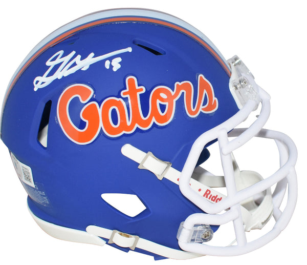 GRAHAM MERTZ AUTOGRAPHED SIGNED FLORIDA GATORS BLUE SPEED MINI HELMET BECKETT