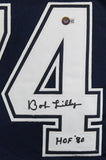 Bob Lilly Signed Dallas Cowboys Dark Blue Jersey Inscribed "HOF 80" (Beckett)