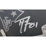 Ty Law Autographed/Signed New England Patriots Slate Mini Helmet Beckett 48137