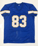 Steve Largent Autographed Blue College Style Jersey- JSA W Authenticated