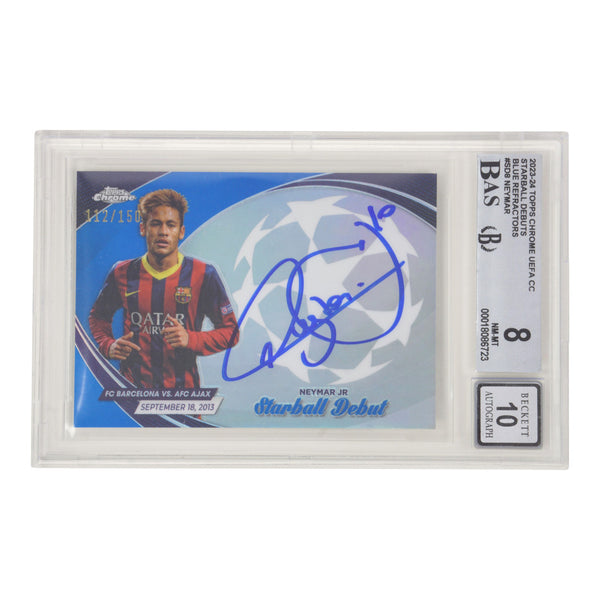 Neymar Jr Signed 2023-24 Topps Chrome UCC Starball Debuts /150 - BGS 8 Auto 10
