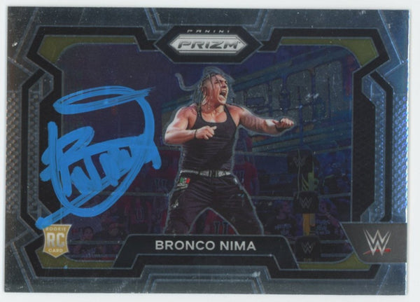 Bronco Nima WWE Authentic Signed 2024 Panini Prizm #56 Card BAS #BS86852