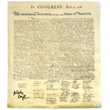 Nicolas Cage Autographed National Treasure Declaration of Independence