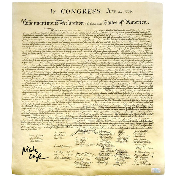 Nicolas Cage Autographed National Treasure Declaration of Independence