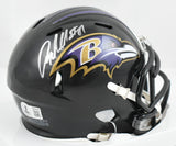 Anquan Boldin Autographed Baltimore Ravens Speed Mini Helmet- Beckett W Hologram