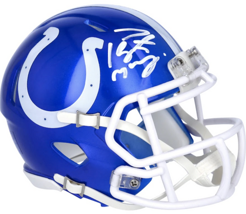 PEYTON MANNING Autographed Indianapolis Colts Flash Mini Speed Helmet FANATICS