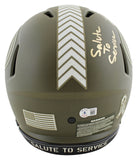 49ers George Kittle Signed Salute To Service F/S Speed Proline Helmet BAS Wit
