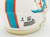 DE'VON ACHANE AUTOGRAPHED DOLPHINS WHITE MINI HELMET BECKETT WITNESS 235091