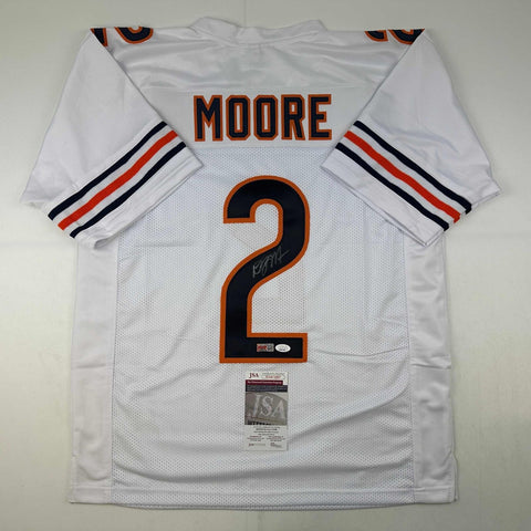 Autographed/Signed D.J. DJ Moore Chicago White Football Jersey Beckett BAS COA