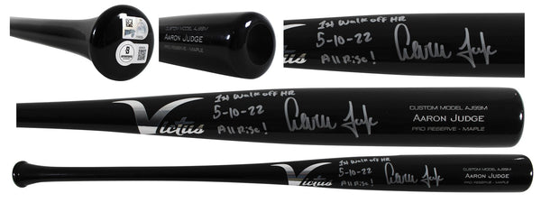 Aaron Judge "1st Walk Off HR, All Rise!" Signed Victus Player Model Bat BAS MLB