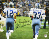 Roger Staubach Tony Dorsett Signed Dallas Cowboys 16x20 Back Photo-BAW Holo/JSAW
