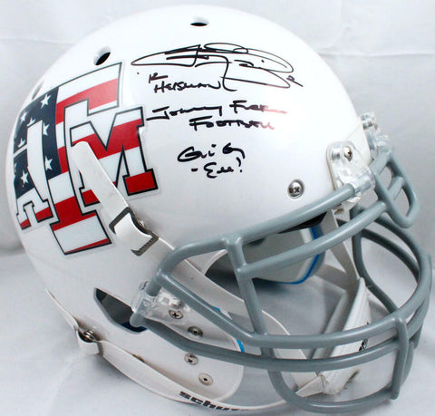 Johnny Manziel Signed TAMU Schutt F/S S&S Authentic Helmet w/3in.-Beckett W Holo