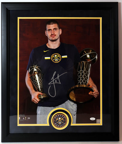Nikola Jokic Signed 26"x22" Framed Photo JSA COA