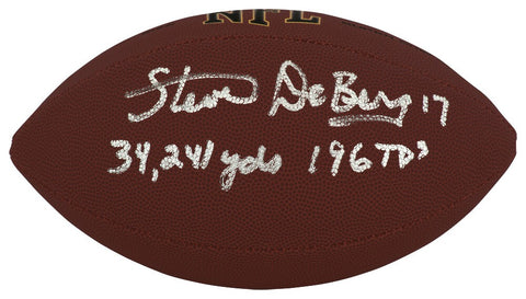 Steve DeBerg Signed Wilson Super Grip F/S NFL Football w/Yds, TDs INSC -(SS COA)