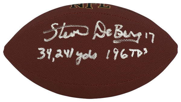 Steve DeBerg Signed Wilson Super Grip F/S NFL Football w/Yds, TDs INSC -(SS COA)