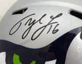 TYLER LOCKETT AUTOGRAPHED SEAHAWKS AMP FULL SIZE SPEED HELMET MCS HOLO 159136