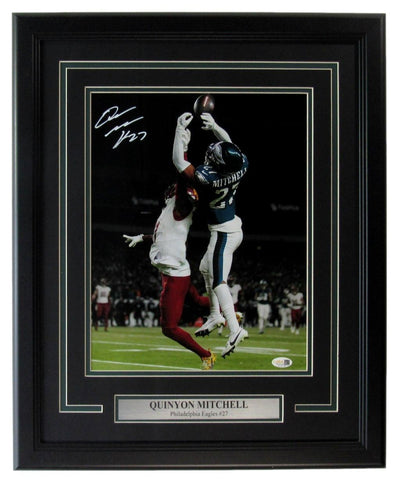 Quinyon Mitchell Autographed 11x14 Photo Framed Philadelphia Eagles JSA 203376