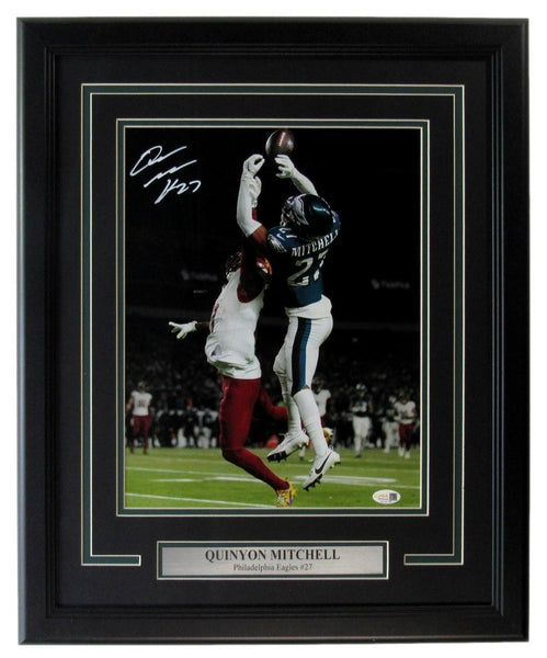 Quinyon Mitchell Autographed 11x14 Photo Framed Philadelphia Eagles JSA 203376