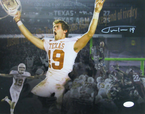 Justin Tucker Texas Signed/Autographed 11x14 Spotlight Photo JSA 156864