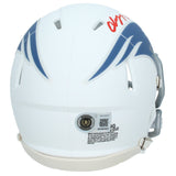 Christian Gonzalez Autographed Patriots Rivalries Mini Helmet Beckett