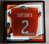 Patrick Surtain II Autographed Orange Broncos Jersey Lighted Framed Beckett COA