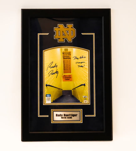 Rudy Ruettiger Autographed 8x10 Photo -- Notre Dame | Framed | Fanatics COA