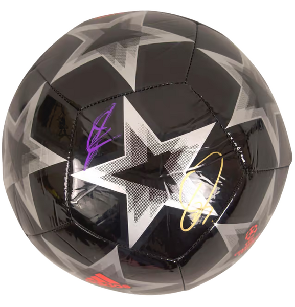 Karim Benzema & Vinicius Jr Signed UCL Soccer Ball with Beckett COA