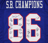 S.B Champions 1986 Signed New York Custom Blue Jersey - 18 Sigs Maurice Carthon