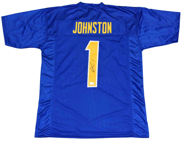 QUENTIN JOHNSTON AUTOGRAPHED SIGNED LOS ANGELES CHARGERS #1 BLUE JERSEY BECKETT