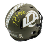 Marshall Faulk Signed Los Angeles Rams Speed Authentic Salute To Service Helmet