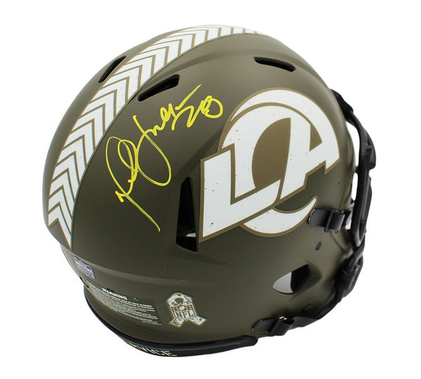 Marshall Faulk Signed Los Angeles Rams Speed Authentic Salute To Service Helmet