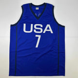 Autographed/Signed Kevin Durant United States USA Blue Jersey Beckett BAS COA