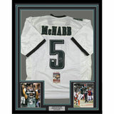 FRAMED Autographed/Signed DONOVAN MCNABB 33x42 Philadelphia White Jersey JSA COA
