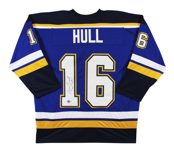 Brett Hull "HOF 2009" Authentic Signed Blue Pro Style Jersey BAS