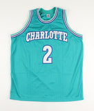 Larry Johnson Signed Charlotte Hornets Jersey (PSA COA) #1 Overall Pk 1991 Draft