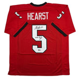 Autographed/Signed Garrison Hearst 3232 Yards Georgia Red Jersey Beckett BAS COA