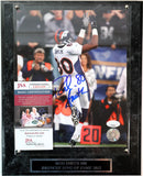 Rod Smith Autographed Denver Broncos 8x10 Photo with Plaque JSA COA