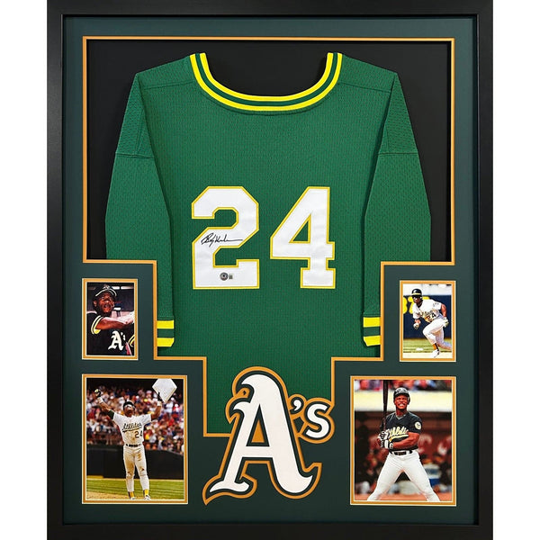 Rickey Henderson Autographed Signed Framed Oakland Athletics Jersey BECKETT