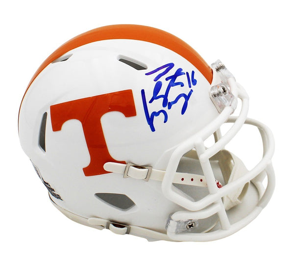Peyton Manning Signed Tennessee Volunteers Speed White NCAA Mini Helmet