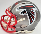 MATT RYAN AUTOGRAPHED FALCONS FLASH SILVER SPEED MINI HELMET BECKETT QR 197080