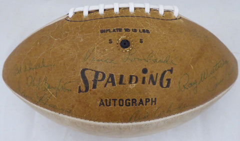 1966-67 Packers SB Champs Autographed Football 21 Sigs Lombardi Beckett A52081