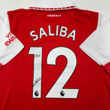 Autographed/Signed William Saliba Arsenal Red Soccer Jersey Beckett BAS COA