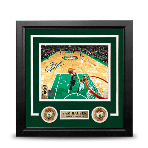 Sam Hauser Rim Cam Boston Celtics Autographed 8x10 Framed Photo JSA PSA Pass