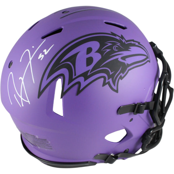 Ray Lewis Autographed Baltimore Ravens Rave Authentic Helmet Beckett 49545