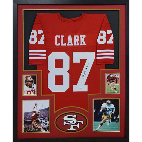 Dwight Clark Autographed Signed Framed San Francisco 49ers Jersey JSA