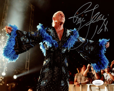 RIC FLAIR AUTOGRAPHED SIGNED 8X10 PHOTO "16X" JSA STOCK #203560